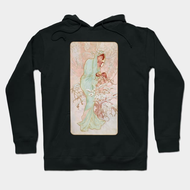 Four Seasons by Mucha, Winter Hoodie by academic-art